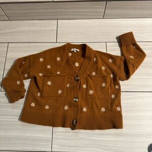 Madewell Brown Floral Button-Up Cardigan